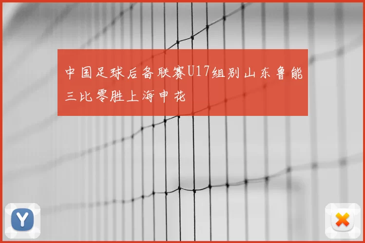 中国足球后备联赛U17组别山东鲁能三比零胜上海申花
